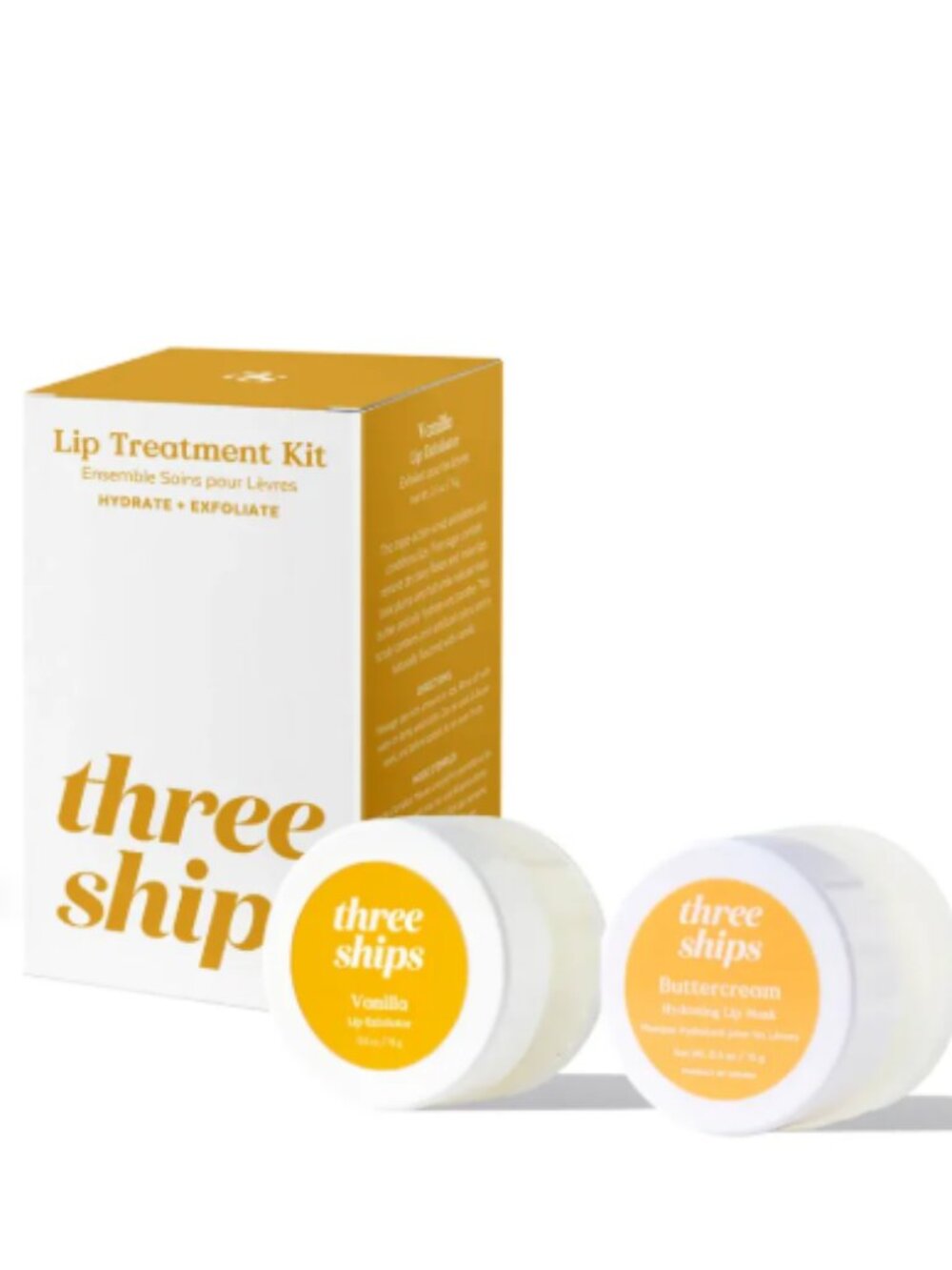 Three Ships | Lip Treatment Kit | Buttercream Lip Mask + Vanilla Lip Exfoliator